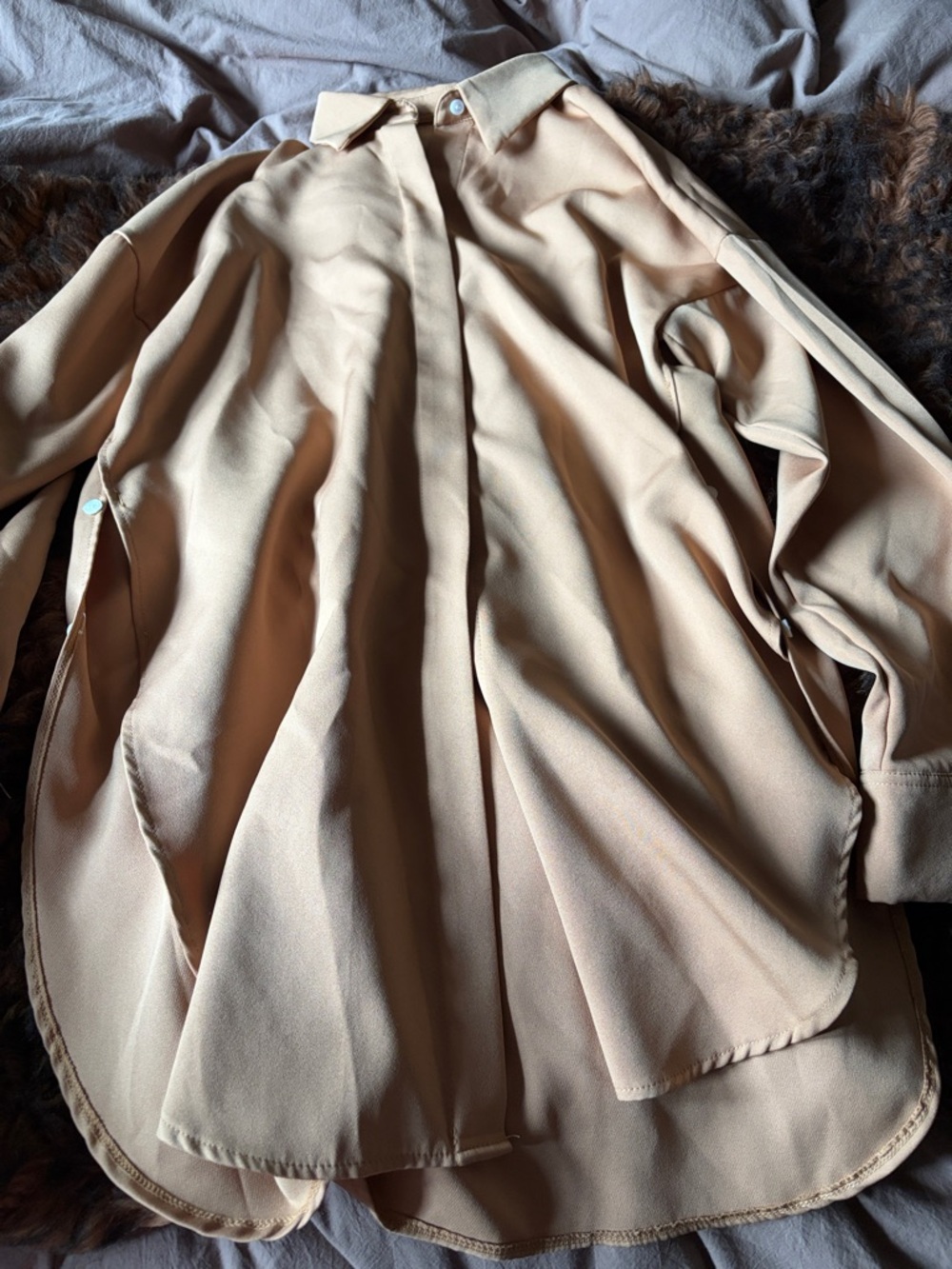 The Warmy OVERSIZED LAPEL BUTTON SHIRT DRESS